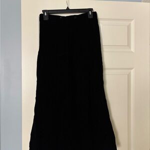 Crushed Velvet 90’s Black Midi Women's Skirt